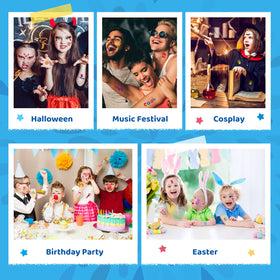 Bledras glitter tattoos spark imagination during dress-up and parties.