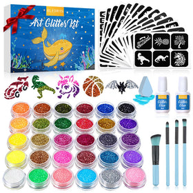 Bledras temporary glitter tattoo kit packaging inspires creative kids at parties.