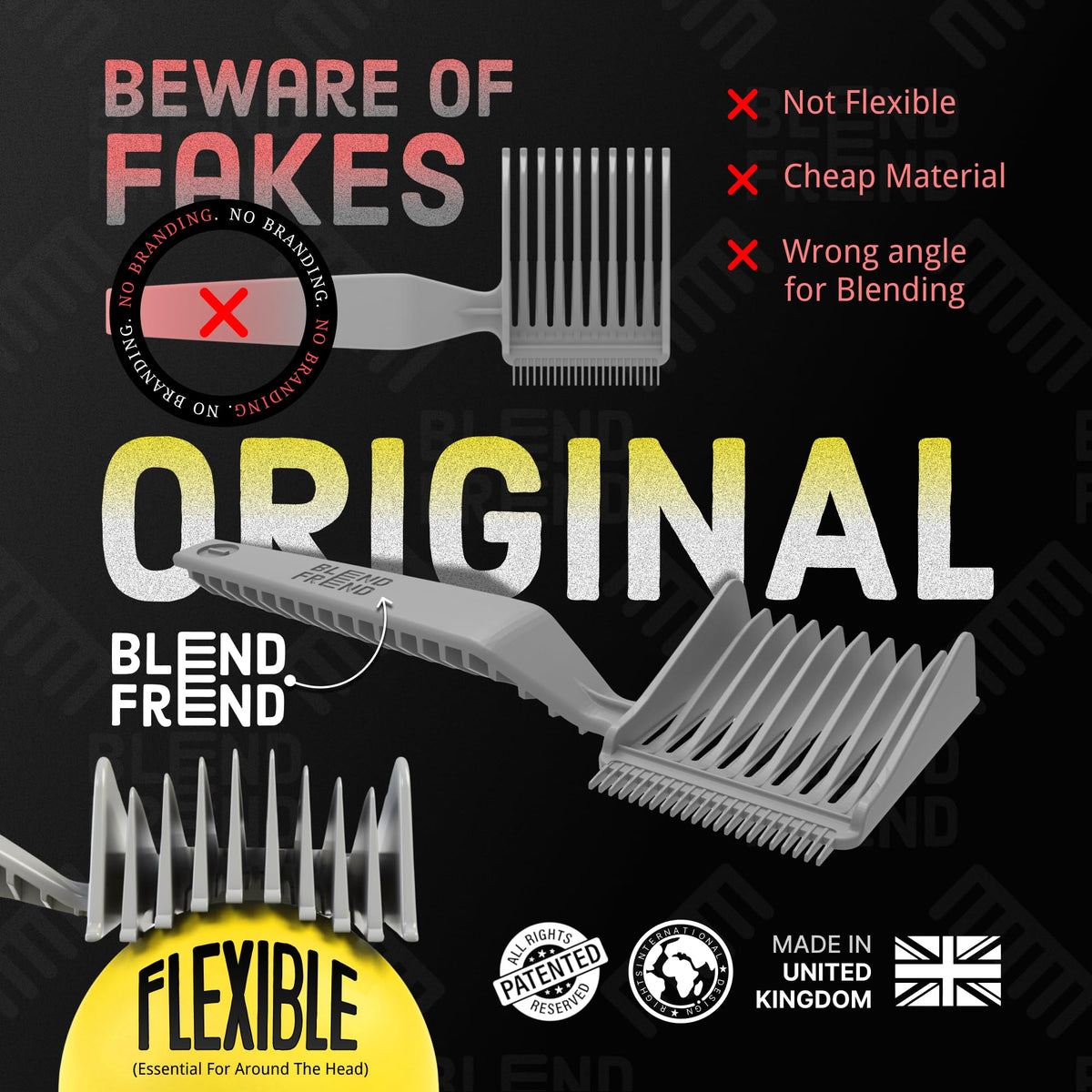Blend Frend Original Left-Handed Blending Tool head-curve guide for naturally smooth fades