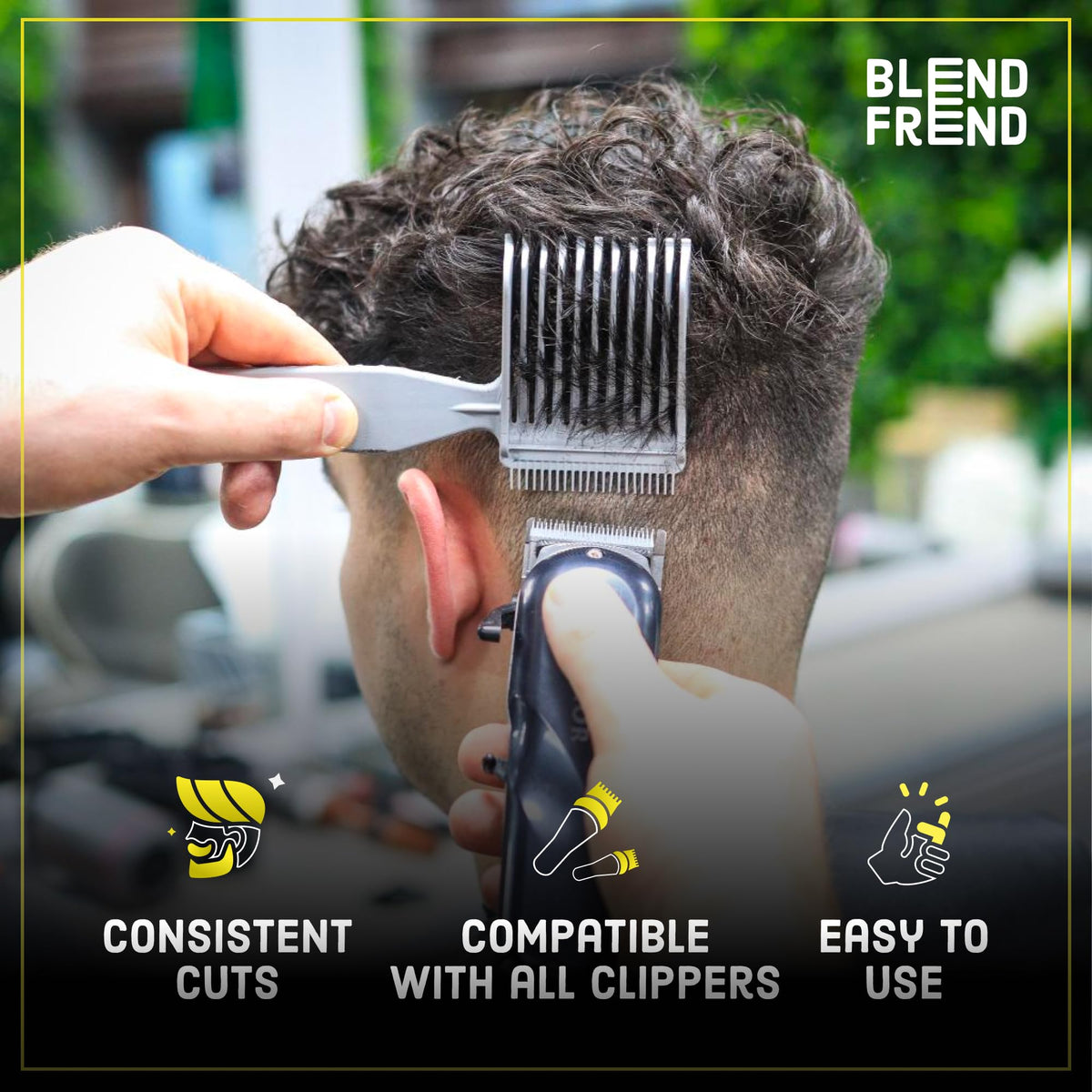 Blend Frend Original Left-Handed Blending Tool seamless fade preview with compatible clipper brands