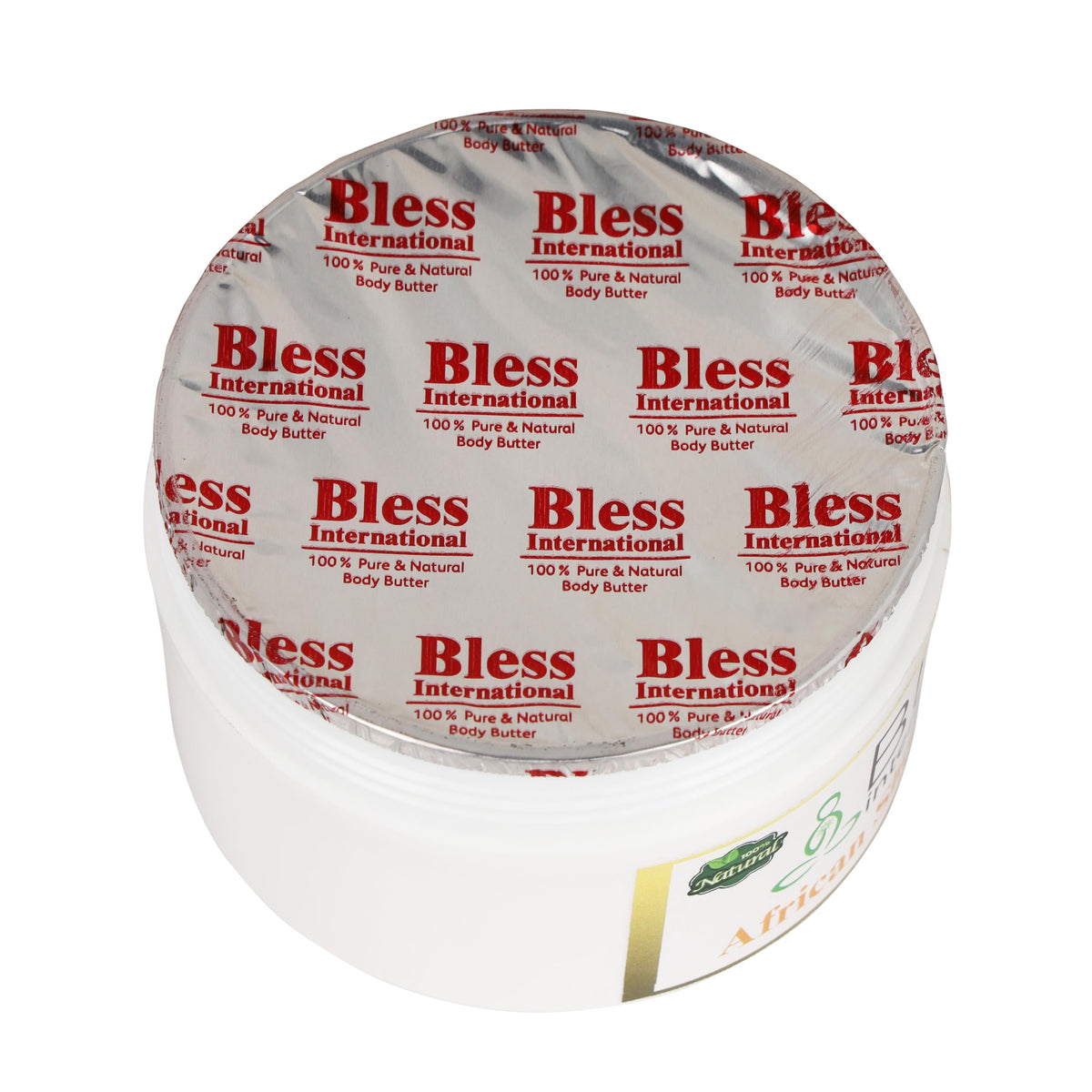 Bless International mango butter spread on skin showing moisturizing effect.