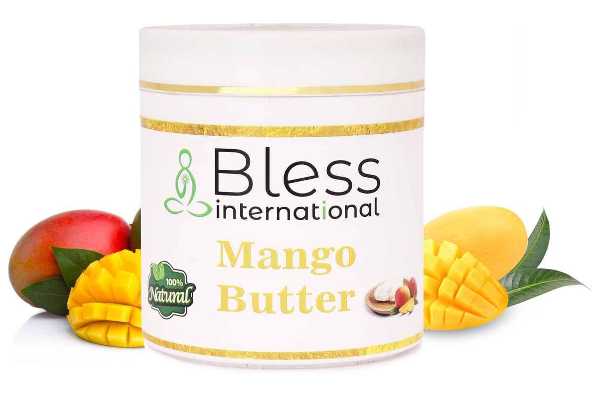 Bless International mango butter texture closeup, silky and blendable.