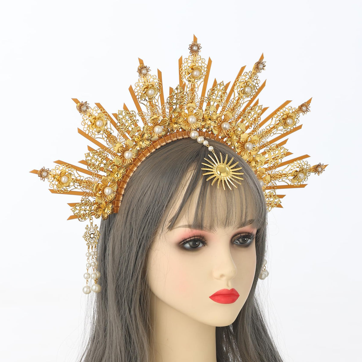 Blessume gold spike tiara nylon zip tie for durable, stylish wear