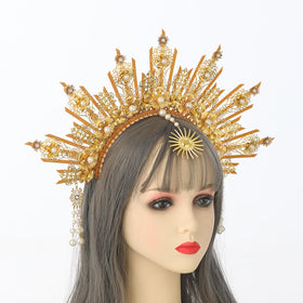 Blessume gold spike tiara nylon zip tie for durable, stylish wear