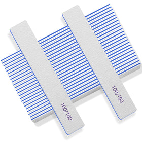 BLESWIN 50-pack blue nail files, double-sided for quick shaping.