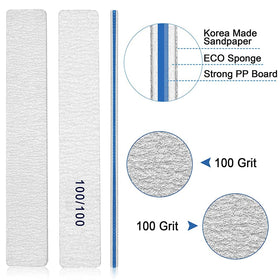 Close-up of BLESWIN double-sided rectangular nail files for shaping.
