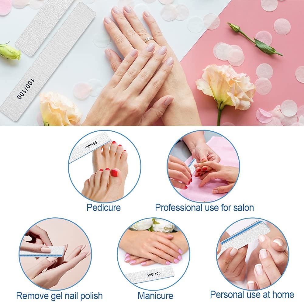Durable thick emery board BLESWIN nail file for reuse.