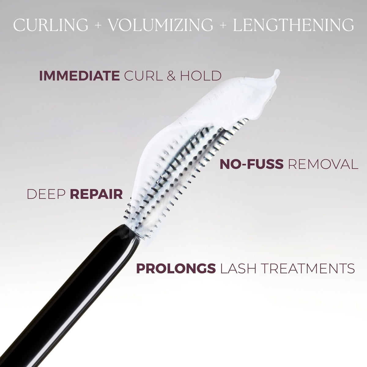 Blinc Curling Tubing Lash Primer wand close-up for smooth application.