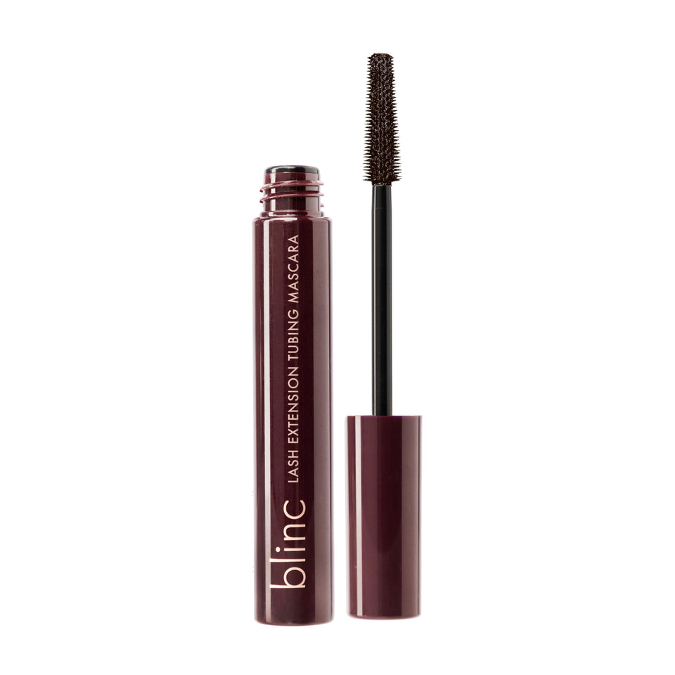 Blinc Lash Extension Mascara tube shows vegan, long-wear formula.