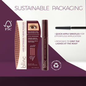 Nourishing blend with Biotin, Shea Butter, Castor Oil on lashes.