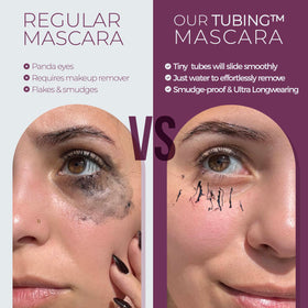 Lashes curled and held by Blinc UltraVolume mascara.