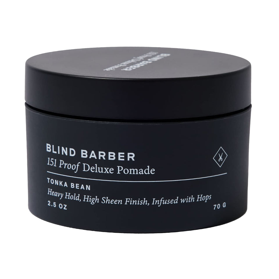 Blind Barber 151 Proof Deluxe Hair Pomade bottle pour for strong hold and shine