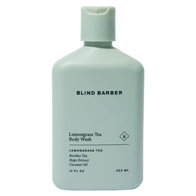 Blind Barber Lemongrass Tea Body Wash bottle with fresh lemongrass scent for energized showers