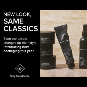 Blind Barber label showing paraben-free and cruelty-free certifications on bottle
