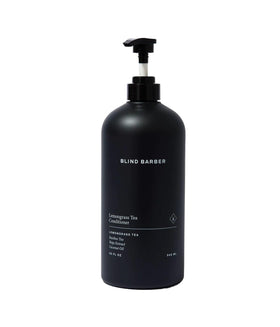 Blind Barber Lemongrass Tea Conditioner bottle highlighting lightweight moisture for men