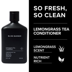 Blind Barber Lemongrass Tea Conditioner lather showing detangling readiness