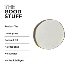 Blind Barber Lemongrass Tea Shower Gel label closeup showing natural ingredients for healthier skin
