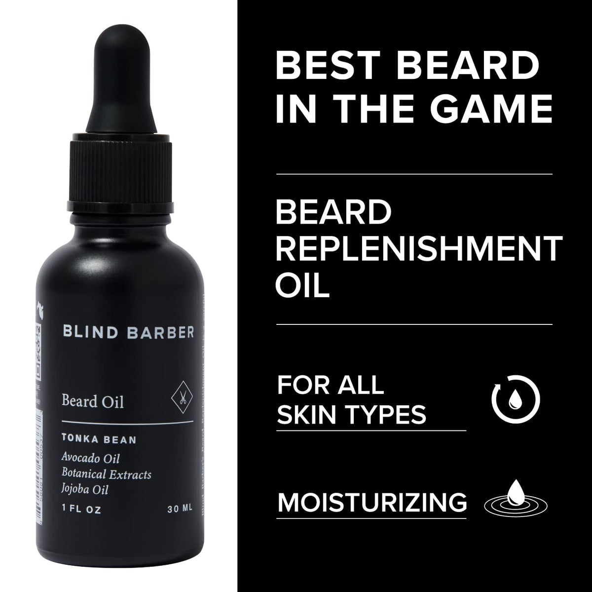 Blind Barber rejuvenating oil applied to face and beard softens coarse hair