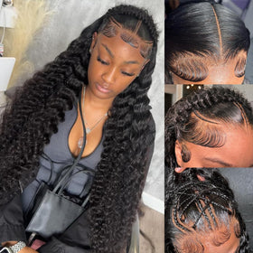 Bling Hair Princess deep wave lace front close-up showing natural 13x6 parting