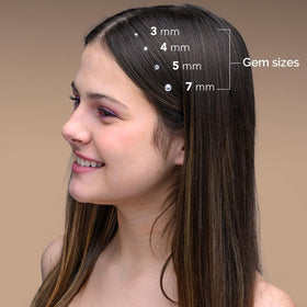 Blinger Shimmer Set adhesive shown; hair-safe option for creative styling.