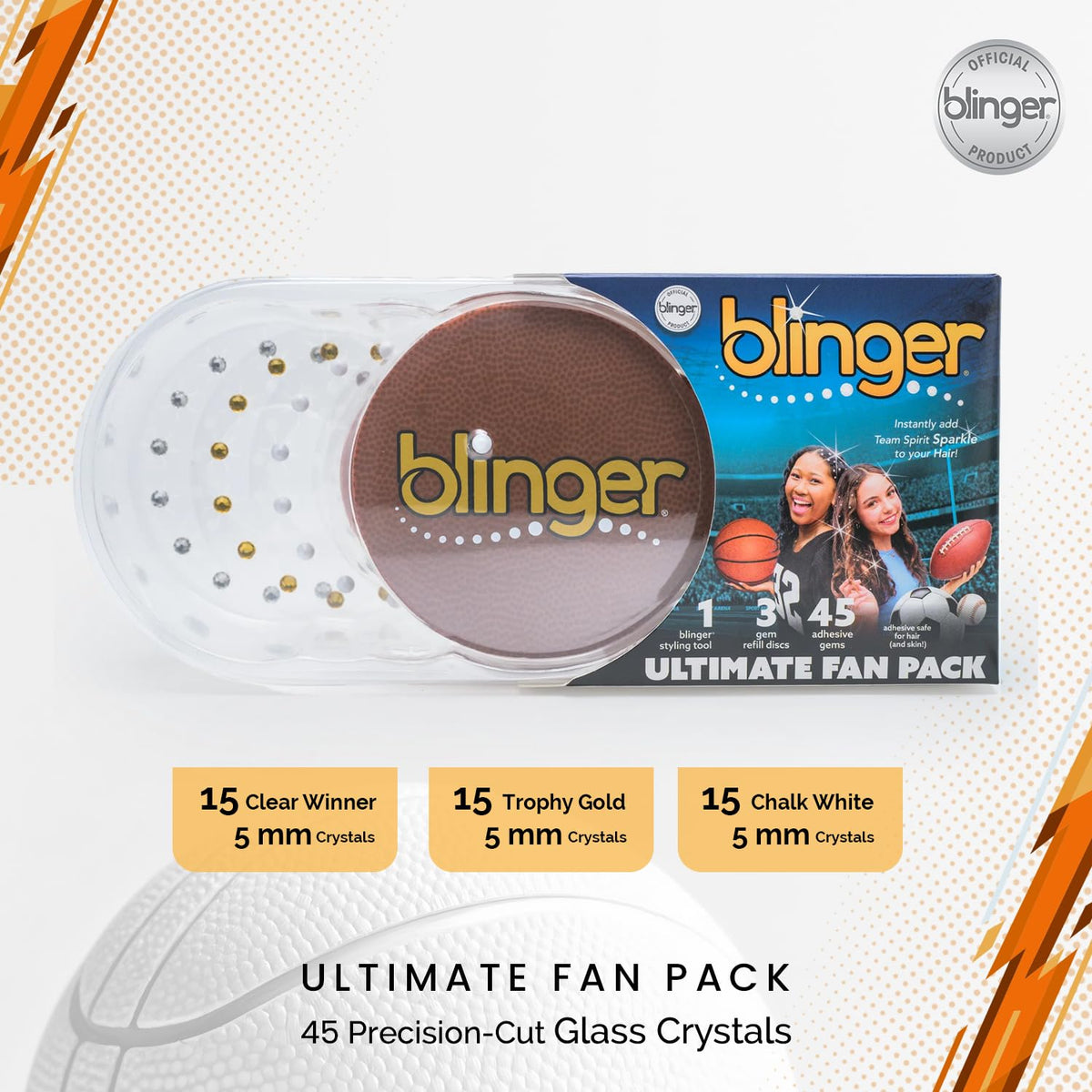 blinger Ultimate Fan Set 15 Clear Winner crystals for bold sparkle