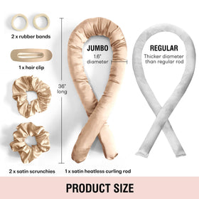 BLINKEEN jumbo curler rod apricot satin detail enabling easy wrap and even curl formation.