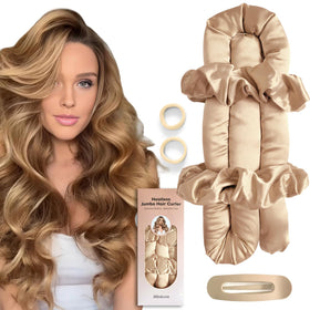 BLINKEEN jumbo heatless curler set apricot packaging ideal for gifting and storage.