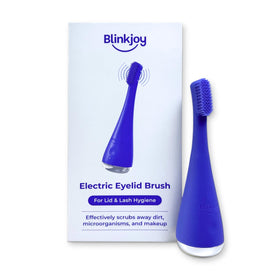 Blinkjoy electric eyelid brush for sensitive lids provides gentle debris removal.