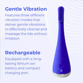 Ergonomic soft-touch handle on Blinkjoy eyelid brush for precise control.