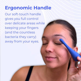 Rechargeable waterproof Blinkjoy design for convenient lid cleansing anywhere.
