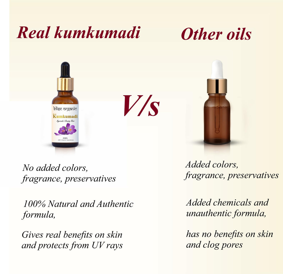 Blise Kumkumadi oil suitable for all skin types, including sensitive.