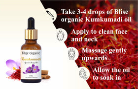 Blise Kumkumadi oil saffron-sandalwood blend image—sensory aroma and skin nourishment.