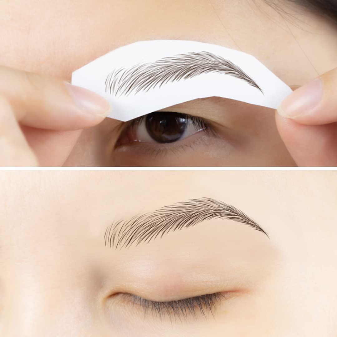 Bliss and Beyond dark brown eyebrow stickers offer a subtle, long-lasting look.