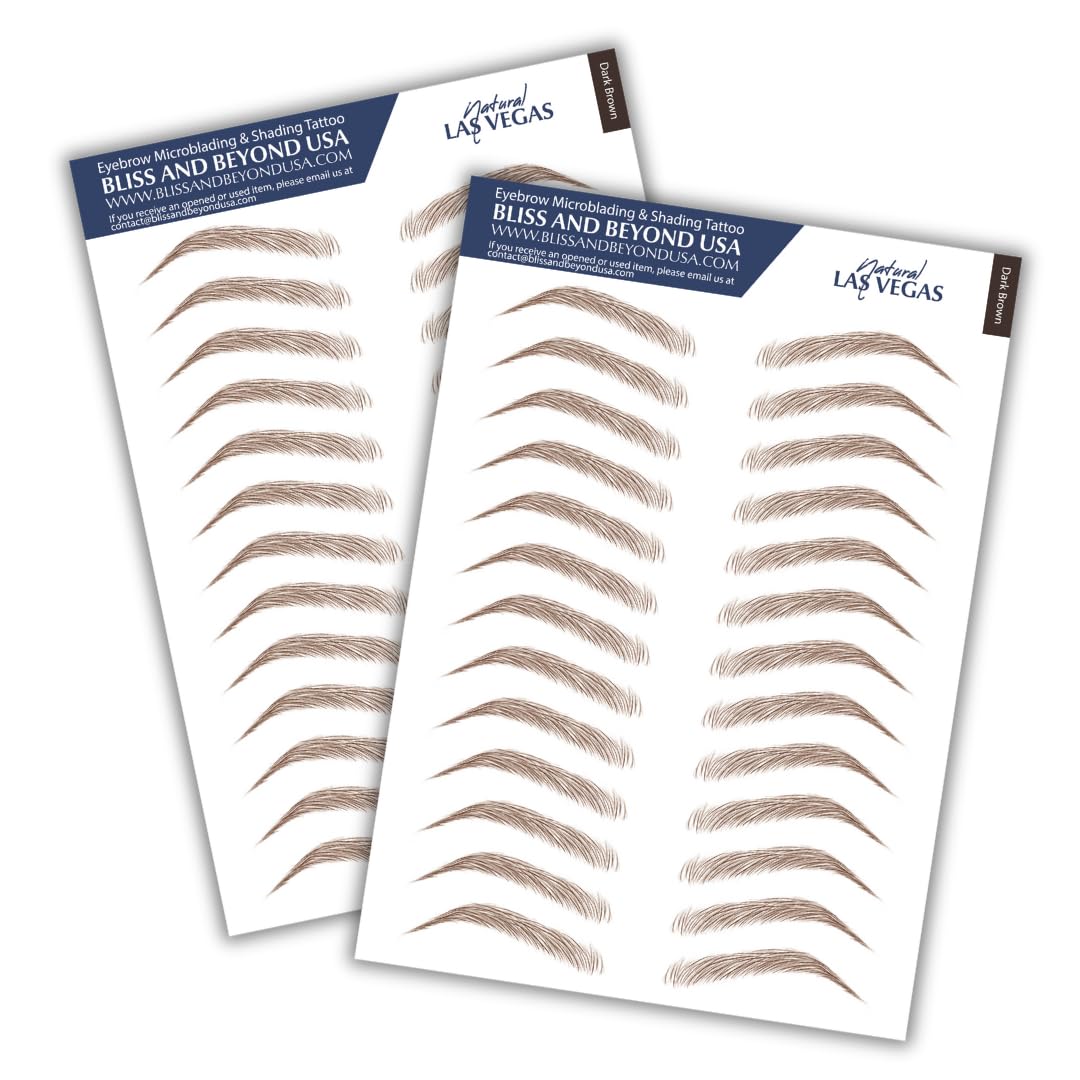 Bliss and Beyond eyebrow sticker Las Vegas Natural Brown close view for natural brows.