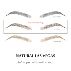 Bliss and Beyond eyebrow sticker Las Vegas Natural Brown shown on skin for subtle enhancement.