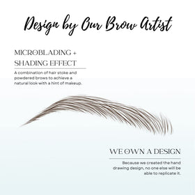 Bliss and Beyond 2 sheets eyebrow tattoo set visible on skin for easy application.