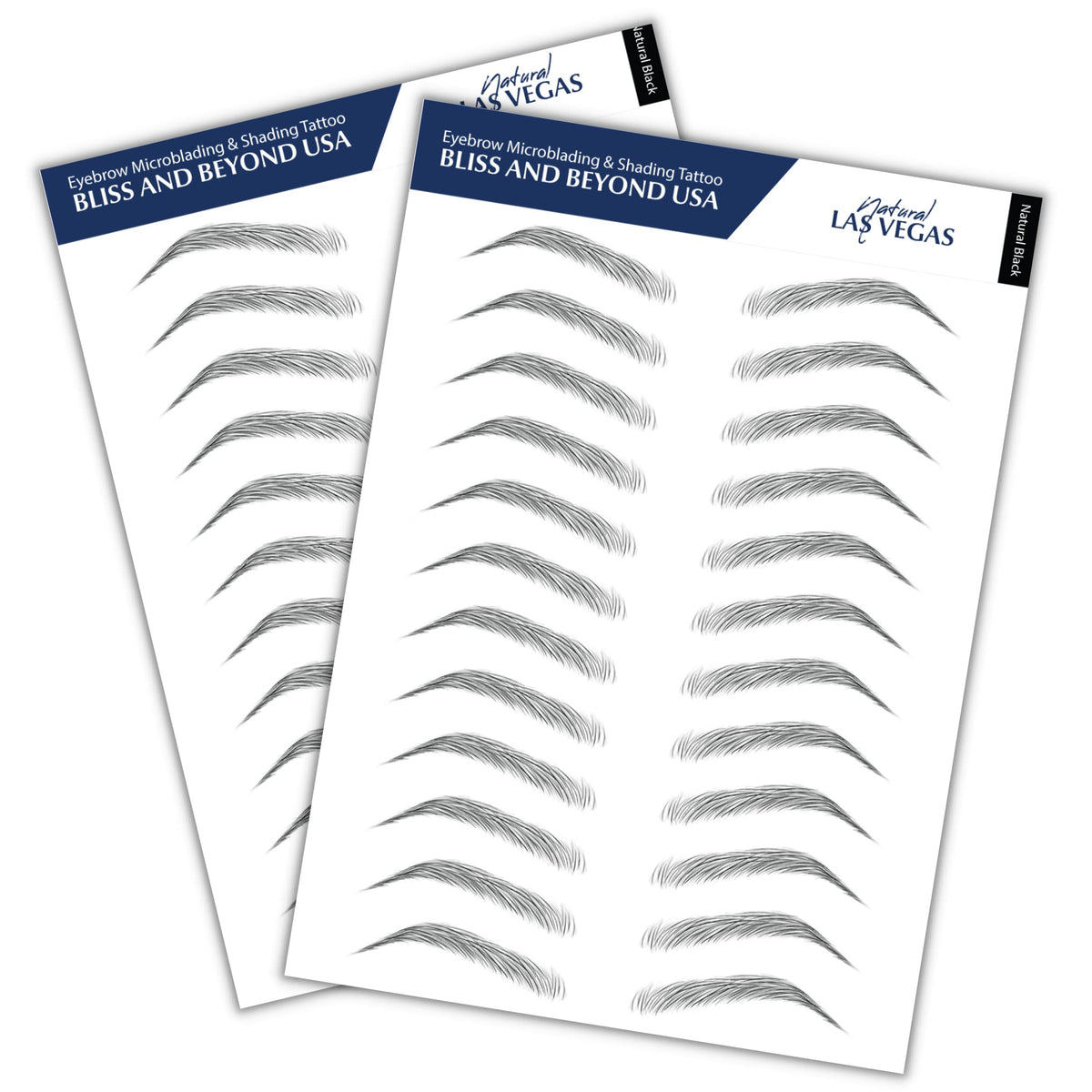 Bliss and Beyond USA natural Las Vegas black eyebrow sticker close-up for all-day natural brows