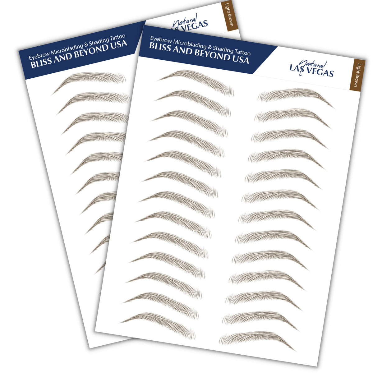 Bliss and Beyond USA two sheets eyebrow tattoo sets for consistent brows.