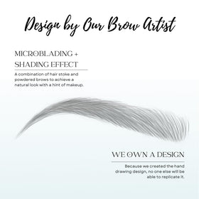 Bliss and Beyond USA waterproof eyebrow tattoo sticker showing adhesive for secure, sweat-proof wear
