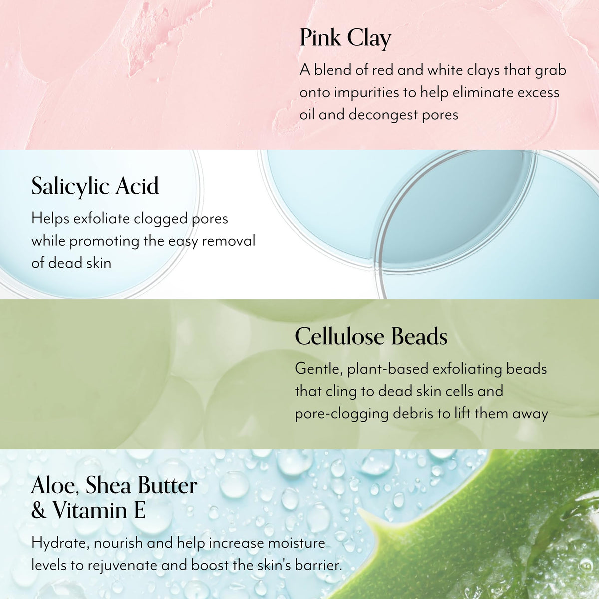 Close-up of Bliss Blackhead Breakdown texture showing gentle exfoliation.