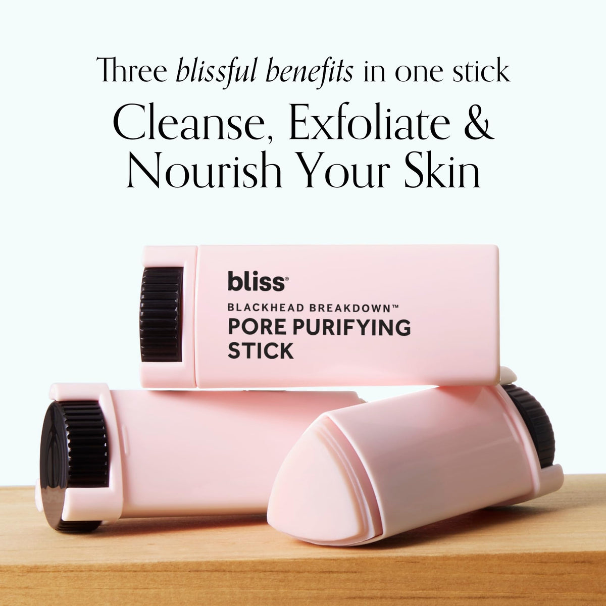 Bliss Blackhead Breakdown ingredients close-up shows aloe, shea, vitamin E.