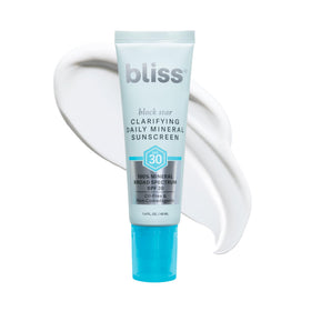 Bliss Block Star sunscreen tube front view showing daily mineral protection for blemish-prone skin