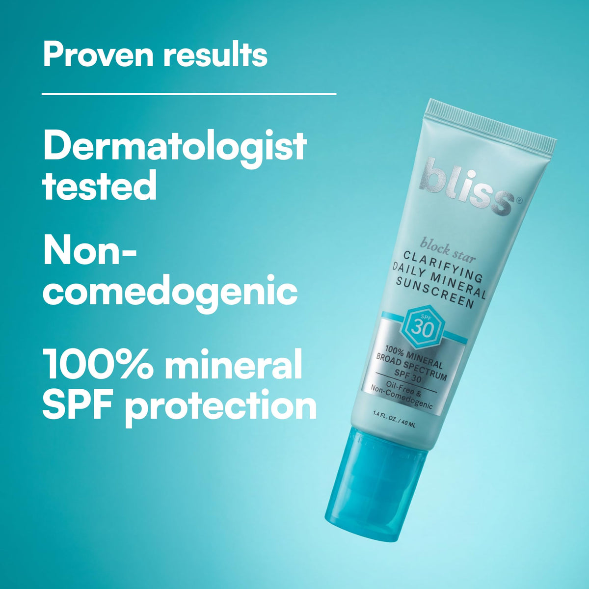 Bliss Block Star sunscreen texture swatch applied to skin for natural blend