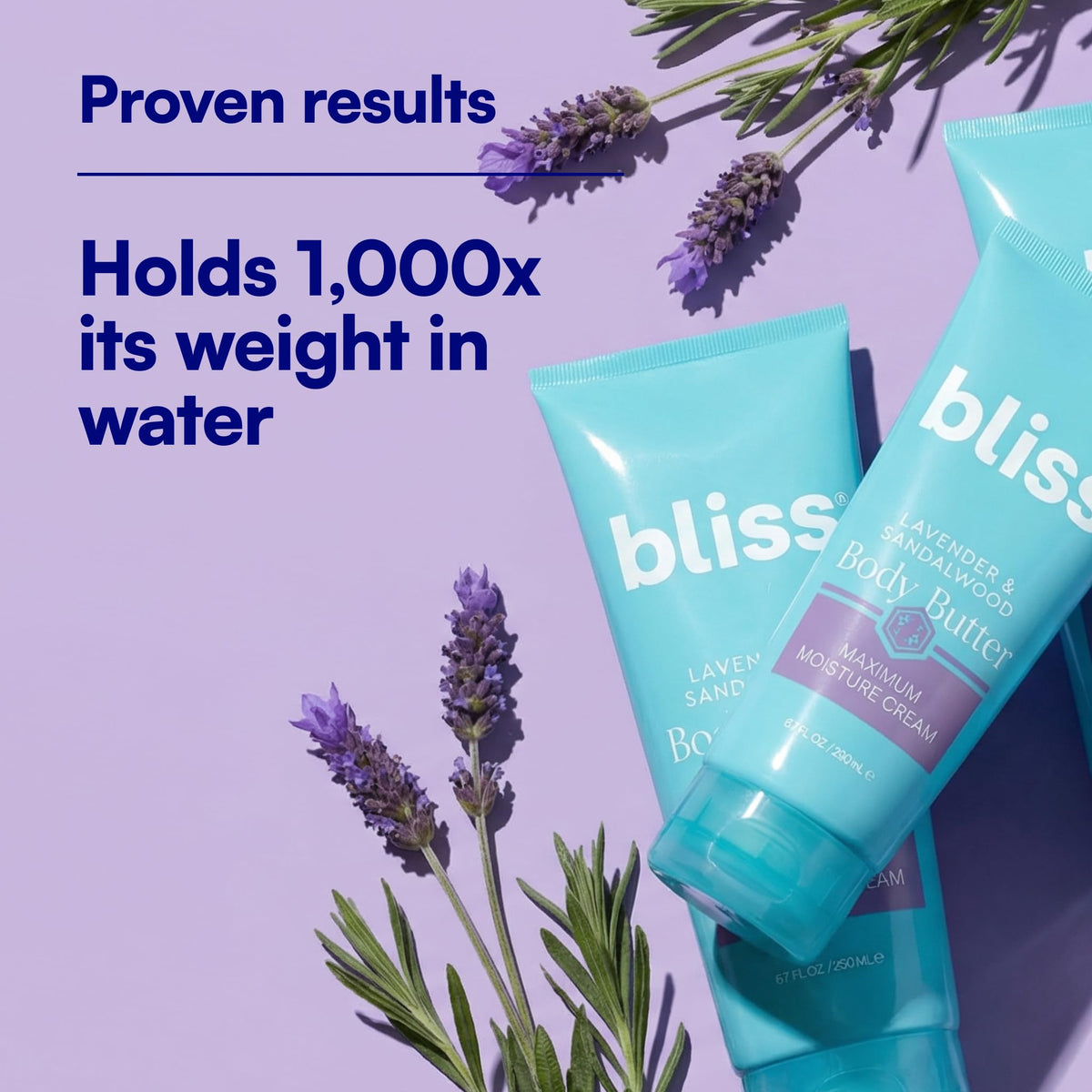 Cream texture swatch of Bliss Lavender-Sandalwood Body Butter