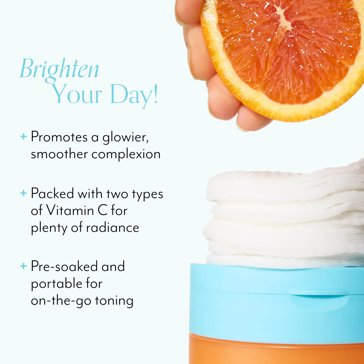 Bliss Bright Idea Toner Pads pre-soaked with vitamin C for easy use