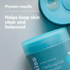 Bliss Clear Genius evening routine visual showing gel absorption