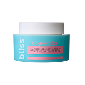 Bliss Ex-glow-sion morning routine setup shows consistent daily care.