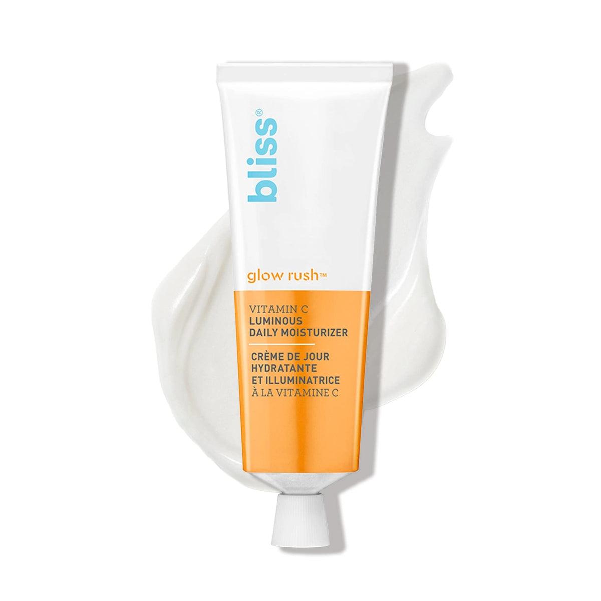 Bliss Glow Rush bottle pour highlights hydrating glow for daily use.