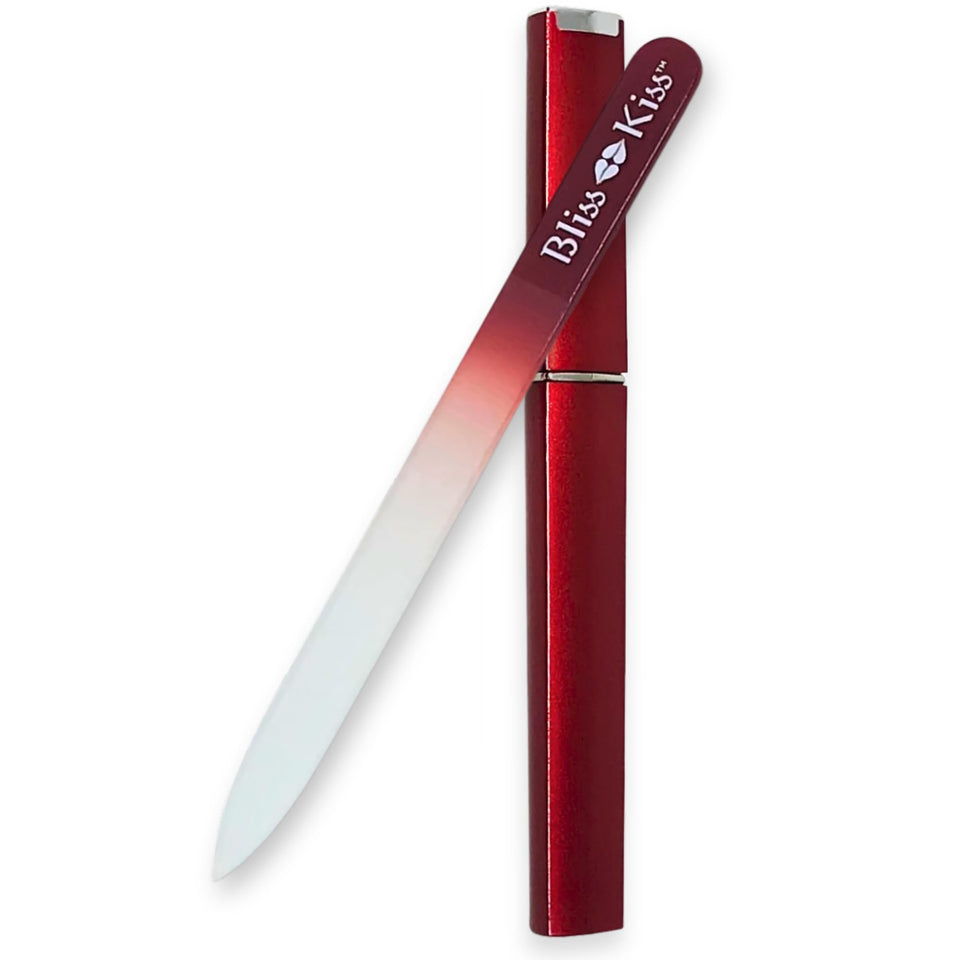 Bliss Kiss Simply Crystal Nail File shows durable Czech glass for natural nails