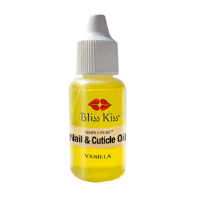 Bliss Kiss Vanilla Fragrance Nail Oil Dropper Bottle nourishes nails with vitamin E and jojoba